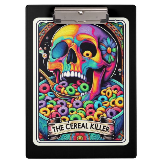 Pranchetas Cereal Killer Tarot – Caveira Comendo Cereal, Somb (Frente)
