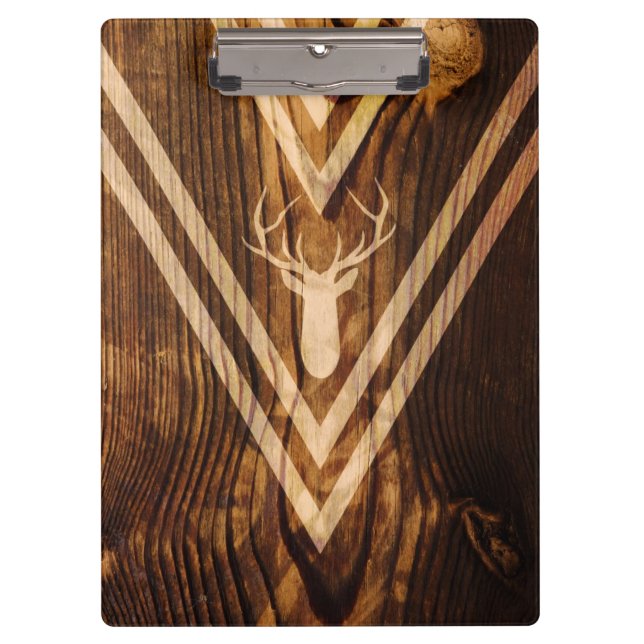 Pranchetas Cervos de Boho na madeira rústica (Frente)