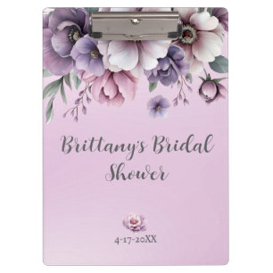Pranchetas Chá de Bebê Lavanda Floral Aquarela
