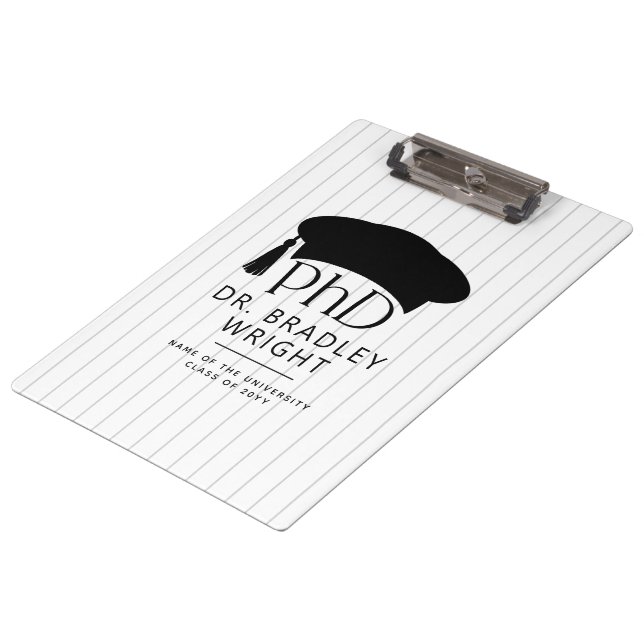 Pranchetas Chapéu de Doutorado Personalizado PhD Grau de Dout (Inclinado)