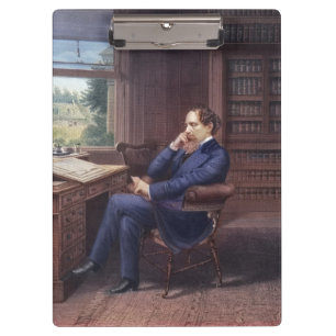 Pranchetas Charles Dickens em seu estudo
