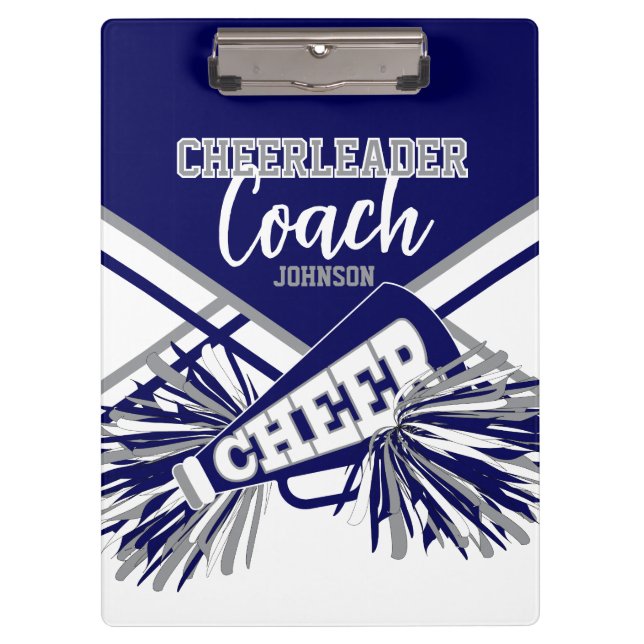 Pranchetas Cheerleader Coach - Navy Blue, Gary & White (Frente)