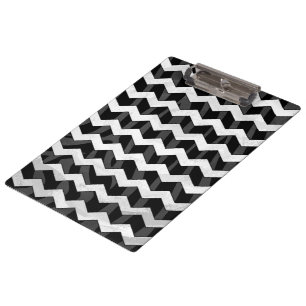 Pranchetas Chevron preto e cinzento da zebra