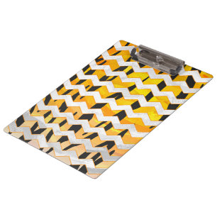 Pranchetas Chevron Tiger Black and Orange Impressão