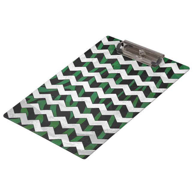Pranchetas Chevron Zebra Black e Green Impressão (Inclinado)