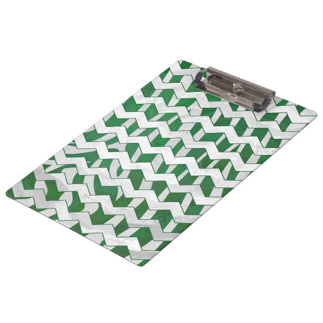 Pranchetas Chevron Zebra Green e White Impressão (Inclinado)