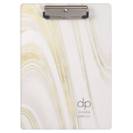 Pranchetas Chic Dourado Marble Modern Name e Iniciais