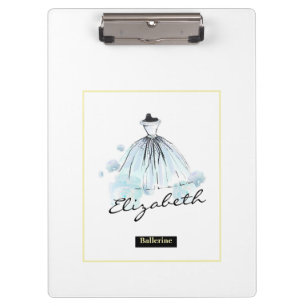 Pranchetas Chic Girly Modern Flores Azuis Vestido