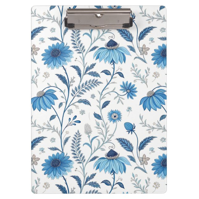 Pranchetas Chinoiserie Blue Echinacea Pattern (Frente)