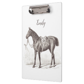 Pranchetas Chique personalizado monograma vintage cavalo eque