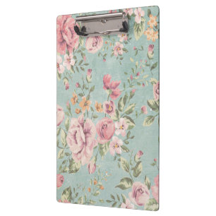 Pranchetas Chique vitoriano pálido azul-floral vermelho