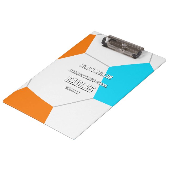 Pranchetas choose ANY team colors soccer coach team name (Inclinado)