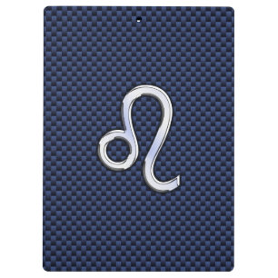 Pranchetas Chrome Like Leo Zodiac Sign Blue Carbon Fiber