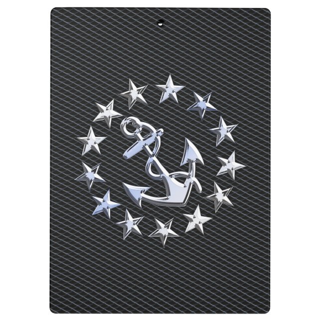 Pranchetas Chrome Yacht Naval Flag on Automotive Grille Print (Verso)
