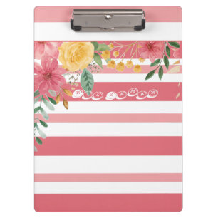 Pranchetas Chuva de Noiva com Nome Duplo Floral Elegante