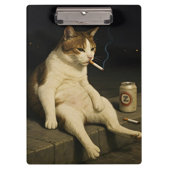 Pranchetas Cigarette Kitten Funny Smoking Cat Gen Z Meme (Frente)