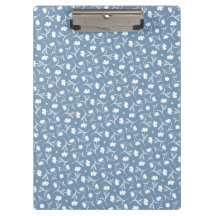 Cinza Azul Branco Liberdade Padrão Floral Elegante