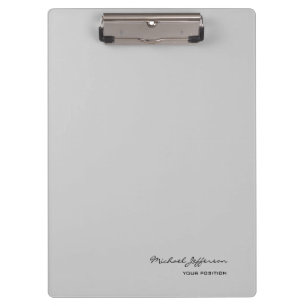 Pranchetas Cinza de Nome da Caligrafia de Script Único Chic
