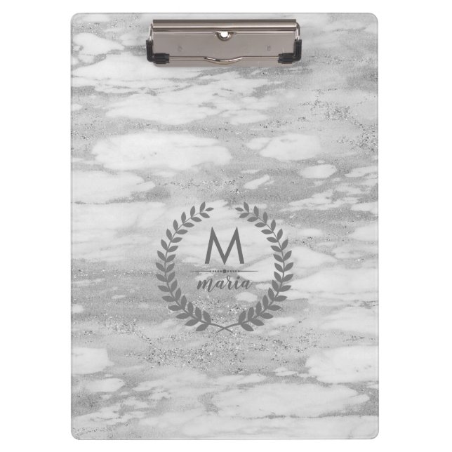 Pranchetas Cinza Marble com Laura Wreath Frame (Frente)