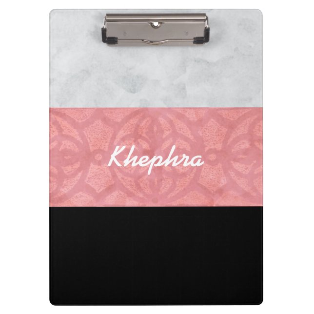 Pranchetas Cinza Rosa-Rosa-Rosa-Rosa, Aquarela E Nome (Frente)