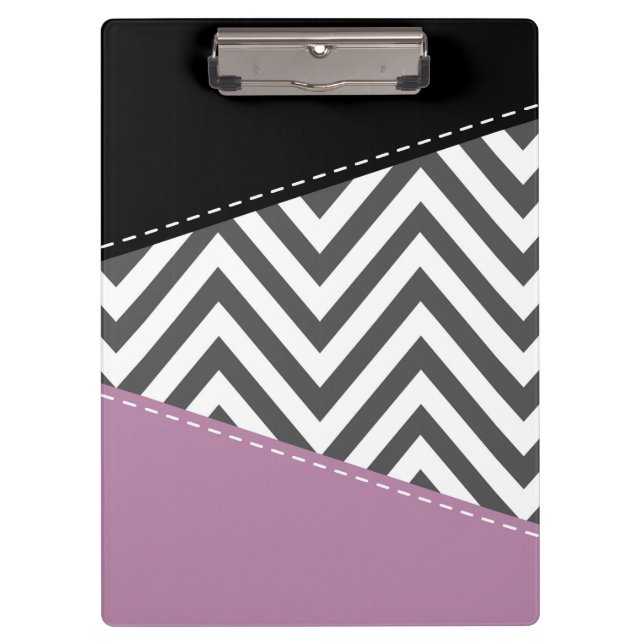 Pranchetas Cinza Zigzag, Cinza Chevron, Zigzag Patterno, Roxo (Frente)