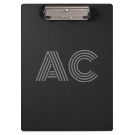 Pranchetas Cinzas modernas e Monograma Negro