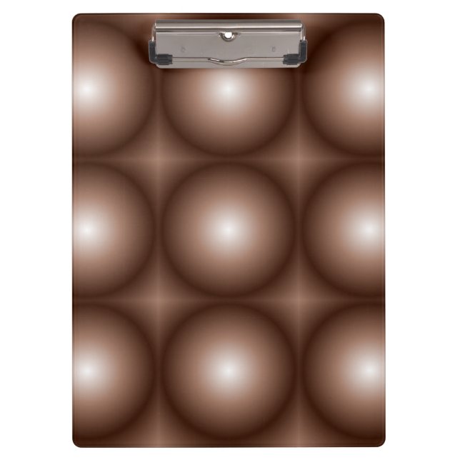Pranchetas Círculo Geométrico 3D Escuro Mocha Mousse Branco (Frente)