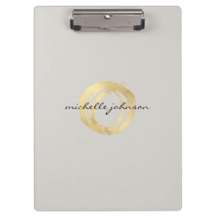 Pranchetas Círculo Pintado Dourado Luxe Faux em Tom Personali