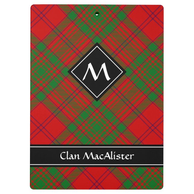 Pranchetas Clan MacAlister de Glenbarr Tartan (Verso)