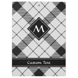 Pranchetas Clan MacFarlane Black and White Tartan