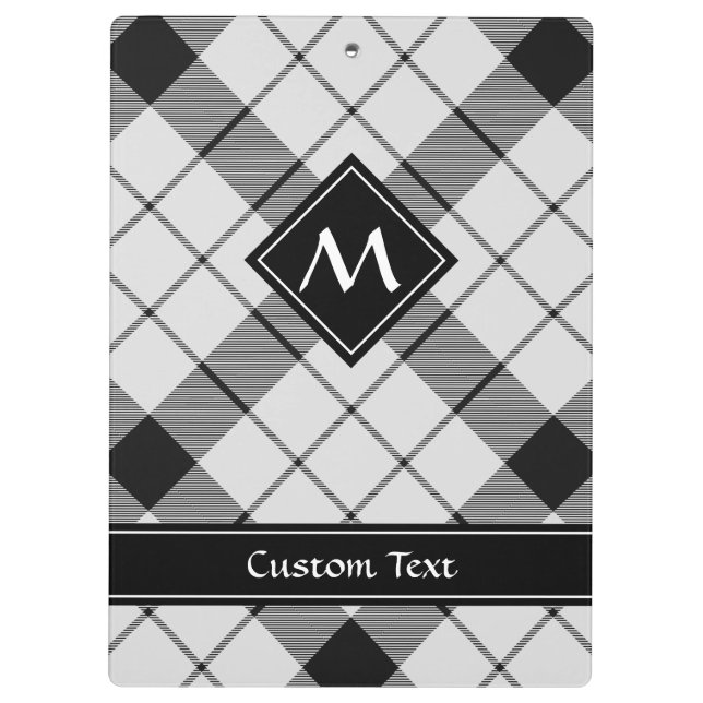 Pranchetas Clan MacFarlane Black and White Tartan (Verso)