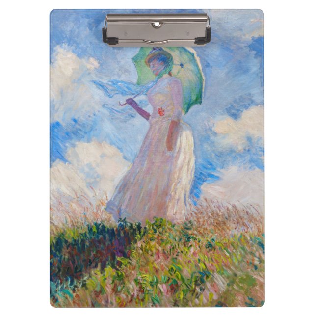 Pranchetas Claude Monet - Mulher com Parasol virada para a es (Frente)