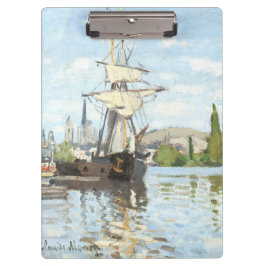 Pranchetas Claude Monet. Navios a voar no Sena em Rouen