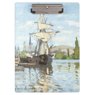 Pranchetas Claude Monet. Navios a voar no Sena em Rouen