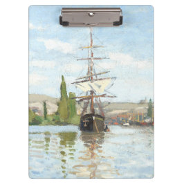 Pranchetas Claude Monet. Navios a voar no Sena em Rouen