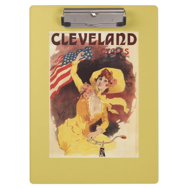 Pranchetas Cleveland Bicycles a menina americana no amarelo (Frente)