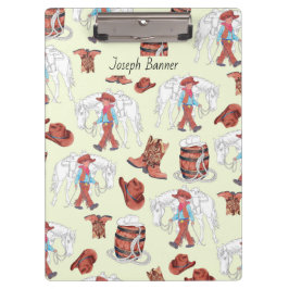 Pranchetas Clip-Conselho Cowboy e Cavalo