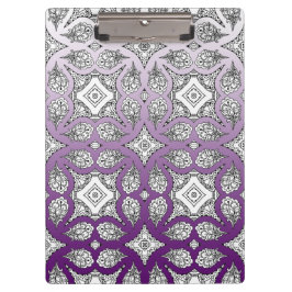 Pranchetas Clipboar de mandala preto e roxo