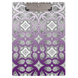 Pranchetas Clipboar de mandala preto e roxo