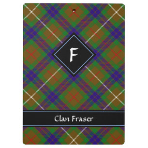 Pranchetas Clipboard Clan Fraser caçando Tartan