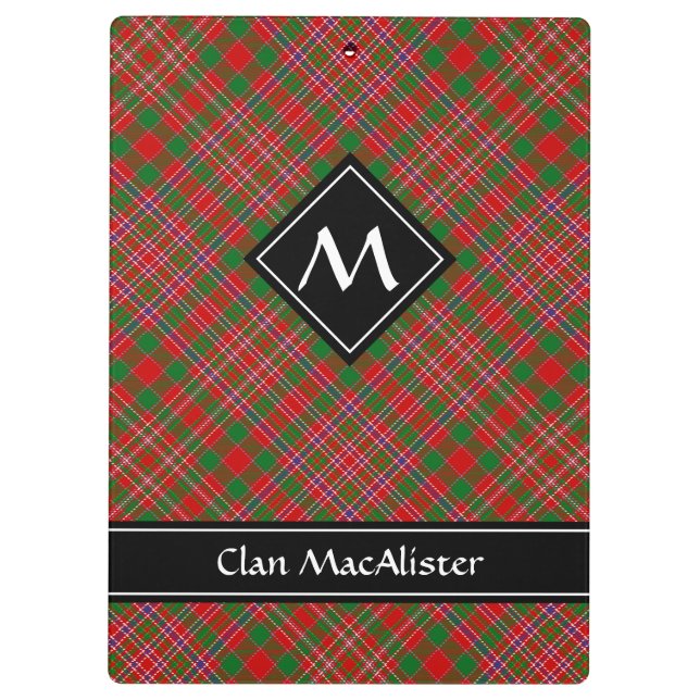 Pranchetas Clipboard Clan MacAlister Tartan (Verso)