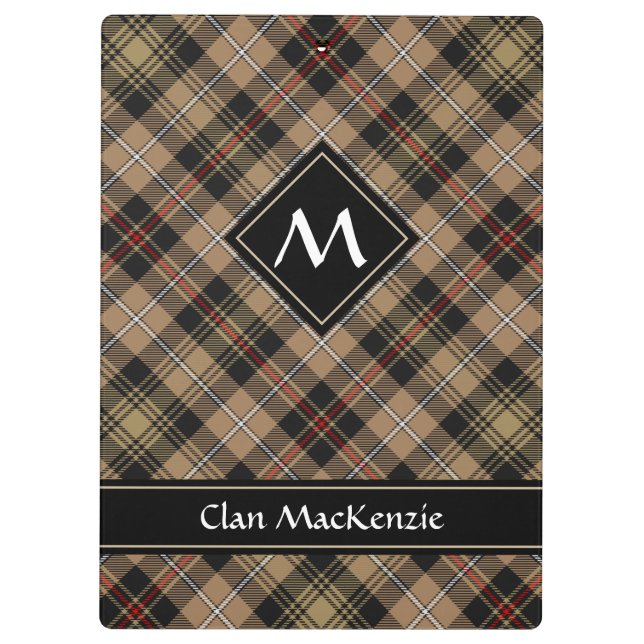 Pranchetas Clipboard Clan MacKenzie caçando Brown Tartan (Verso)