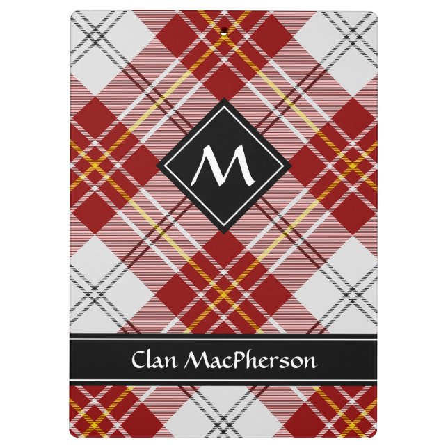 Pranchetas Clipboard Clan MacPherson Red Dress Tartan (Verso)