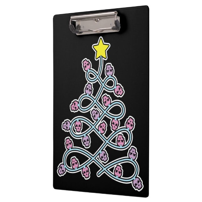 Pranchetas Clipboard de Árvore de Natal de Skulls Gótico (Esquerda)