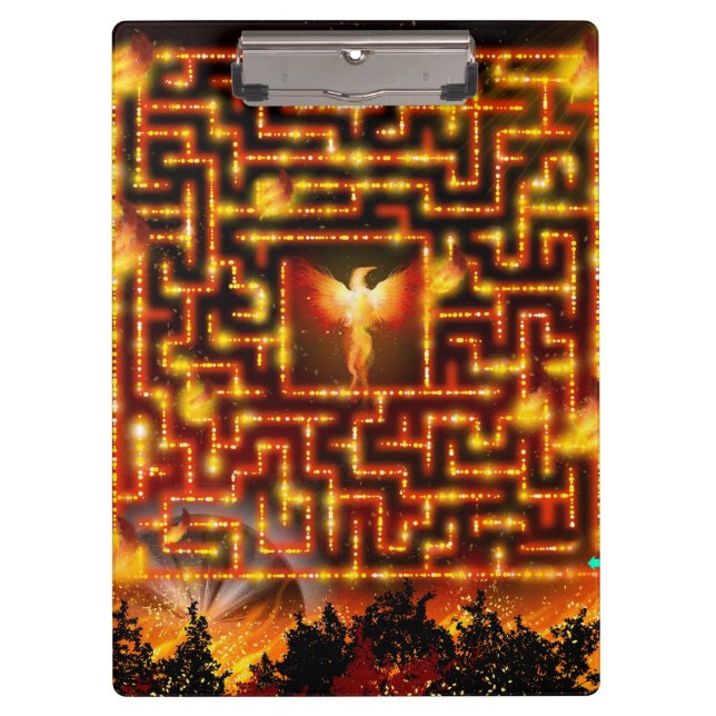 Pranchetas Clipboard Firey Phoenix Maze (Frente)
