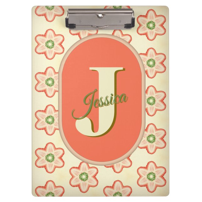 Pranchetas Clipboard Personalizável Modern Retro Monograma (Frente)