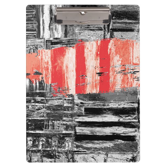 Pranchetas Clipboard – Red Pulse Abstract Design (Frente)