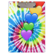 Clipboard Tie Dye Hearts