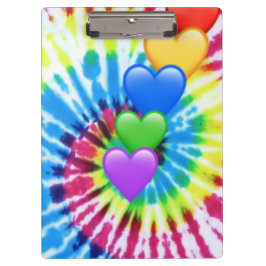 Pranchetas Clipboard Tie Dye Hearts