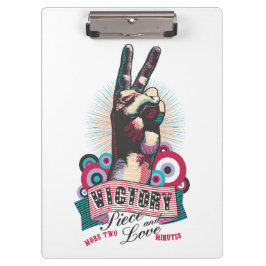 Pranchetas Clipboard – Victory Peace & Love Pop-Art Design